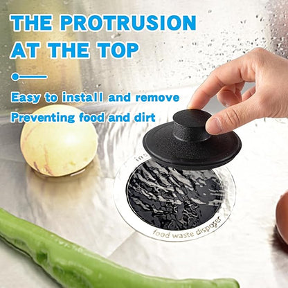 Garbage Disposal Splash Guard 3 3/8 Inch,Rubber Sink Baffle Drain Covers and Plugs,Food Waste Disposal Stopper for Moen and InSinkErator Evolution Series Removable Collar EPDM Strainer Insert Parts