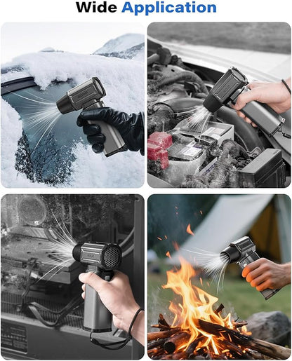 OQTIQ Electric Air Duster-Upgrade 40mm Big Motor for 150000RPM, Compressed Air Duster with 450g Wind Pressure, 4-Gear Adjustable Cordless Air Blower for Computer, Keyboard, Home Clean, Outdoor and Car
