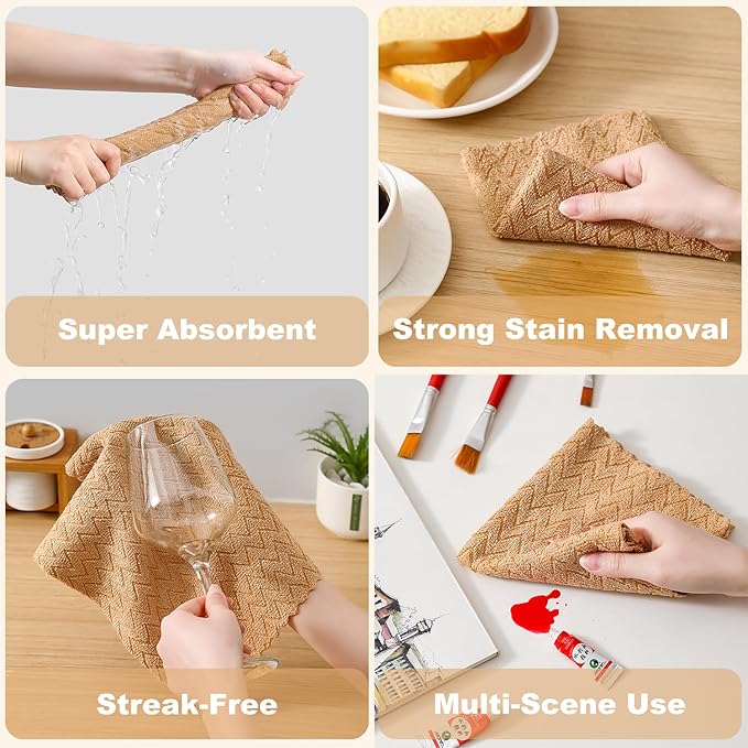 80 Pack Microfiber Cleaning Cloth Roll Reusable Paper Towels 12"x12" Tear Away Cloth,Absorbent Dish Rags for House Kitchen,Wash Cloths,Lint Free Rags for Window Cars Cleaning Supplies