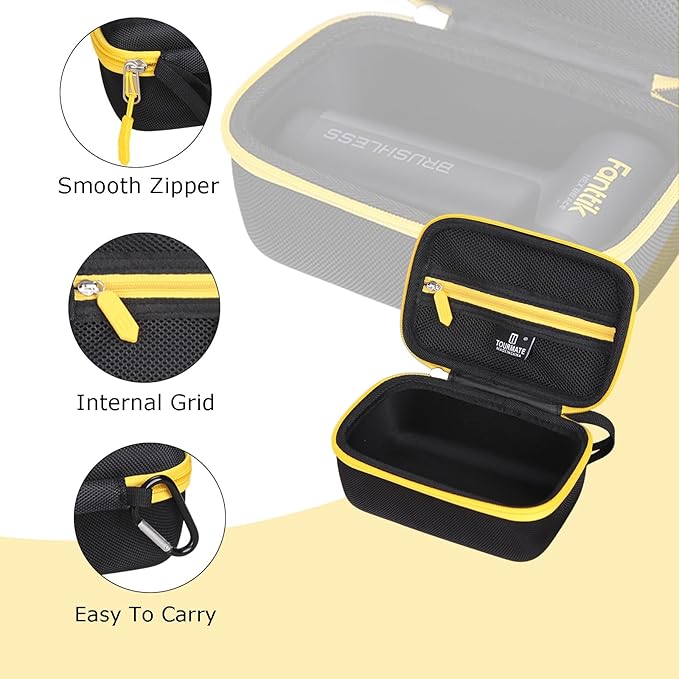 Tourmate Hard Storage Case Compatible Fanttik B8 Ace Electric Air Duster,Travel Box for B11 Pro Max Electric Air Duster Compressed Air Duster（Case Only） (Black & Yellow)