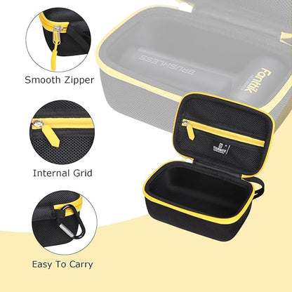 Tourmate Hard Storage Case Compatible Fanttik B8 Ace Electric Air Duster,Travel Box for B11 Pro Max Electric Air Duster Compressed Air Duster（Case Only） (Black & Yellow)