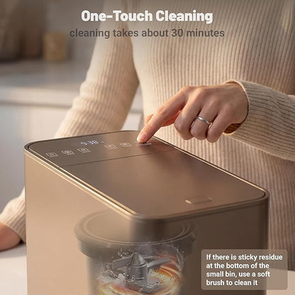 Kitchen Composter Electric, 3.2L Smart Odorless Compost Bin, Composter Indoor, Electric Compost Table Top with LED Display, Electric Composter for Kitchen, One-Touch Auto-Cleaning, Low Noise, EC04