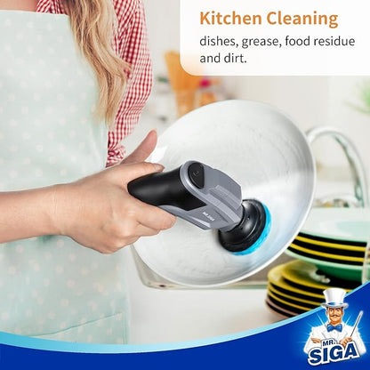 MR.SIGA Non-Scratch Pad Refills for Electric Spin Scrubber, 10 Pack