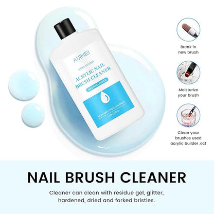 Nail Brush Cleaner 120ml Acrylic Brush Cleaner Efficient Nail Cleaner for Acrylic Nails Professional Brush Cleaner for acrylic Clean and Maintain Your Gel Nail Brushes with Cleaning Solution