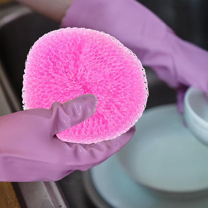 30pcs Multi-Color Kitchen Scrubbers and Pot Scrub Pads, Plastic Steel Wire Dish Cleaning Balls for Dishwashing and Kitchen Cleaning Random Color