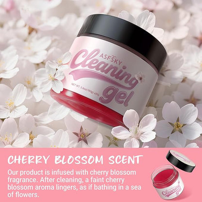 ASFSKY Car Cleaning Gel (Pink,Sakura) Cleaning Putty Universal Dust Cleaning Car Interior Cleaner Keyboard Dust Remover Car Slime Gifts for Men Women girl（1 pack）