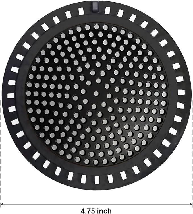 Seatery 2PCS Shower Hair Drain Catcher/Strainer/Cover/Filter/Trap, Hair Stopper Floor Drain, Stainless Steel with Silicone Edge Drain Protector, Black, 4.75 Inch Diameter