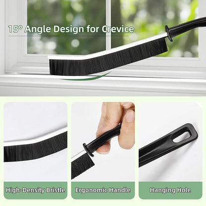 Crevice Cleaning Brush, Hard Bristle Cleaning Tool with Scraper, Grout Brush kit for Bathroom, Kitchen, Sink, Faucet, Window Grooves, Bottles, Blenders, 12Pcs