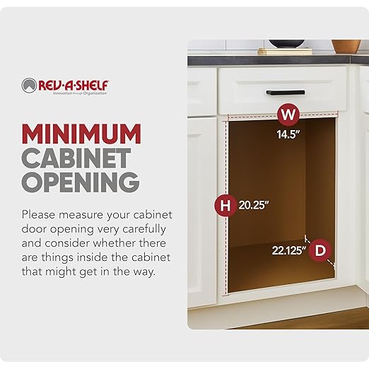 Rev-A-Shelf Double Pullout Trash Cans for Under Kitchen Cabinets 35 Quart 8.75 Gallon with Soft-Close Slides, 14.5" Min Opening, 53WC-1835SCDM-211