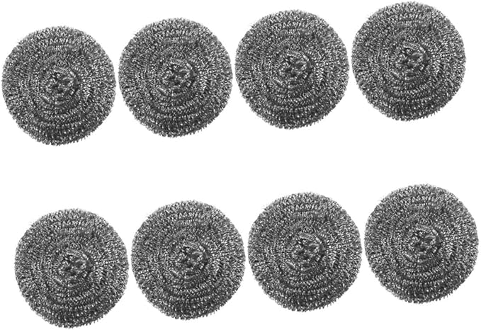 ABOOFAN Stainless Steel Scrubber Balls 8pcs Heavy Duty Cleaning Tool for Pots and Pans Sturdy Steel Dish Scrubbers for Kitchen Use