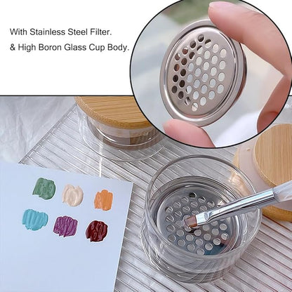 Nail Brushes Washing Cup Dappen Dish for Acrylic Nails Nail Brush Cleaner Layered Nail Art Brush Wash Cup with Lid