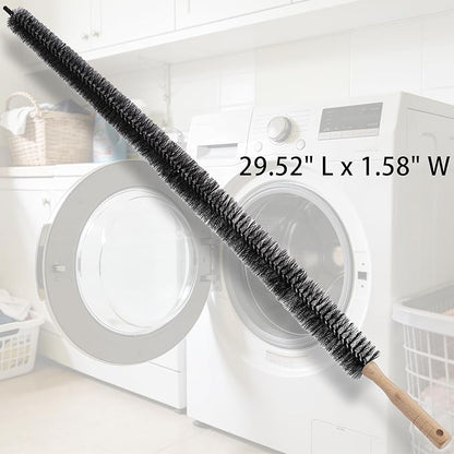 Full-Bristle Dryer Vent Cleaner Brush - 29.52 Inch Flexible Lint Brush for Dryer Vent, Refrigerator Coil Cleaning Brush, Long Handle Dust & Pet Hair Remover for Trap and Duct, Home Essential