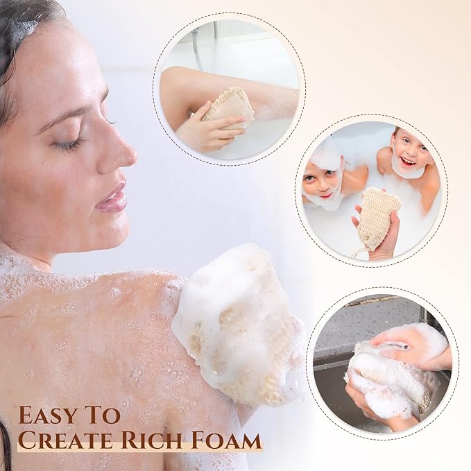 Rtteri 360 Pcs Soap Exfoliating Bag, Natural Sisal Soap Pouch Saver Body Shower Bar Mesh Body Net with Drawstring for Foaming and Drying