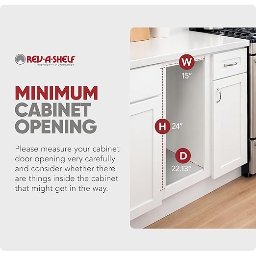 Rev-A-Shelf Double Pullout Trash Cans for Full Height Kitchen Cabinets 50 Quart 12.5 Gallon with Soft-Close Slides, 14.5" Min Opening, 53WC-2150SCDM-213