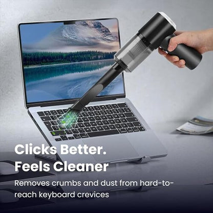 Dustaclean Handheld Vacuum Cordless, Dustaclean Car Vacuum 5000pa, Long-Lasting Battery Life, Wireless and Portable Design, Ideal for Use in Cars, On Desks, and with Keyboards