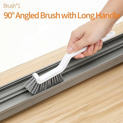 11PCS Window Track Cleaning Tools - Deep Clean Groove Gap Cleaning Brush Kit for Window/Door Tracks, Sill, Tile Lines, Kitchen Gunk, Bathroom Counters