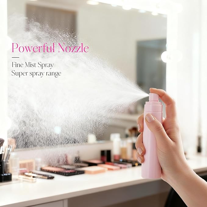 Small Spray Bottle, 3Pack Travel Spray Bottle, Empty Fine Mist Plastic Spray Bottles, with 6pcs Labels (60ML+80ML+100ML)