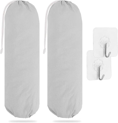 SWISSELITE 2Pcs Plastic Bag Holder, Reusable Grocery Bag Organizer, Wall Mount, 22x9 IN