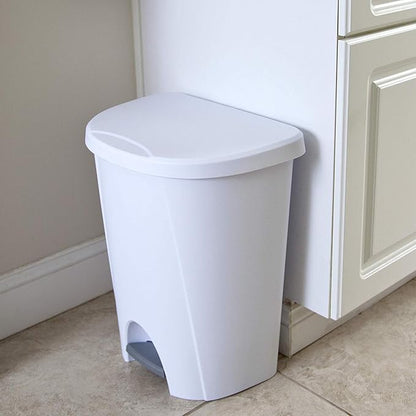 STERILITE 10948004 Step Can, White, 6.6 Gallon
