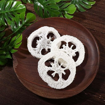 10pcs Natural Loofah Luffa Loofa Slices Handmade Reusable Natural Loofah Cuts for Cleaner Sponge Scrubber, Sponge Soap Dishes for Bar Soap Facial Soap Holder, 1.96in-2.75in