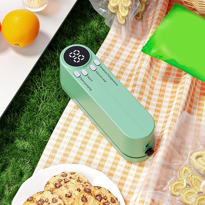 Mini Bag Sealer, Cordless Handheld Heat Vacuum Sealer with 3 Sealing Gears for Candies Snacks Food Storage