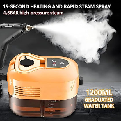 Aless 2500w Handheld High-Temperature Pressurized Steam Cleaner, 6 Adjustable Levels High Pressure Steam Cleaner, 15s Fast Heat-Up, 4.5BAR High-Pressure, for Kitchen, Bathroom, Windows, Car