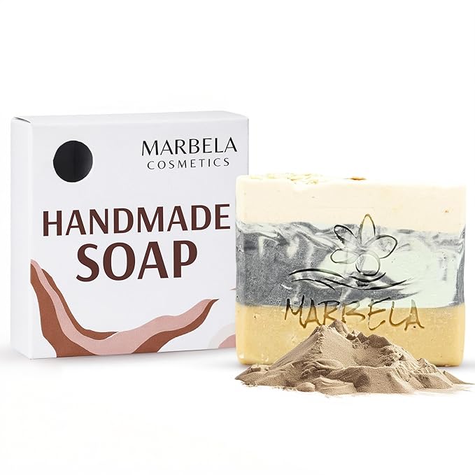 Marbela Cosmetics Handmade Soap Bar - Made in USA, Vegan Friendly, Palm Oil Free, Natural Bar Soap - Gentle Face & Body Soap for Daily Skin Care, Moisturizing & Nourishing - 3.5 oz (Sea Breeze)