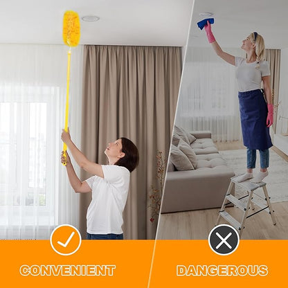 JEHONN Duster Refills for Swiffer 20 Counts, 360 Degree Heavy Duty Dusting Kit with 1 Extendable Handle + 1 Short Handle, Multi-Surface Dust Cleaning Tool for Blinds Bookshelf Furniture Electronics