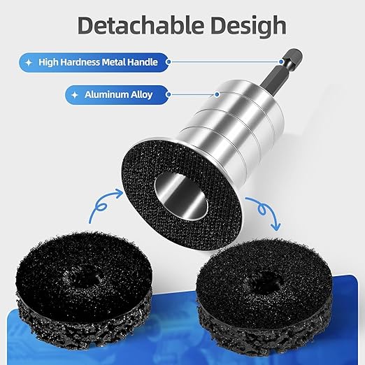 BURMONG Wheel Hub Cleaning Tool with Dual-Head Adapter, Brake Hub Cleaning Kit Includes 13 Pads for Rust Removal & Polishing, Wheel Stud Cleaner Compatible with Power Drill & 1/2" Impact Wrenches (13)