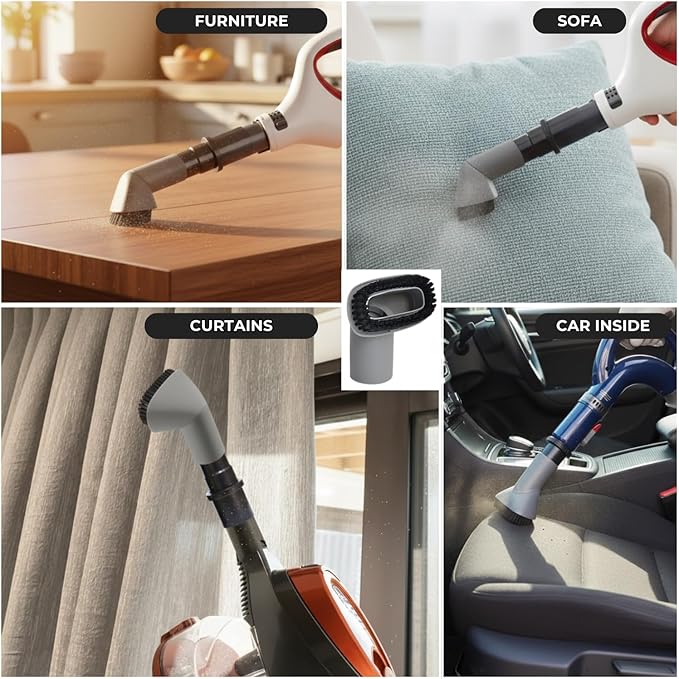 Vacuum Crevice Tool & Dust Brush plus Hose Adapter compatible with Shark HV300 HV301 HV371 HV372 NV500 NV501 NV650 NV680 NV350 NV351 NV360 NV151 UV675 & Miele C1 C2 C3
