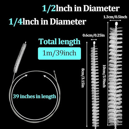 Ymapinc 4pcs 39.4 Inches Straw Cleaner Brush Extra Long, Extra Long Pipe Cleaners for Cleaning Straw, Tube, Pipe, Hose, Refrigerator Drain, Laboratory Catheter Brush, White