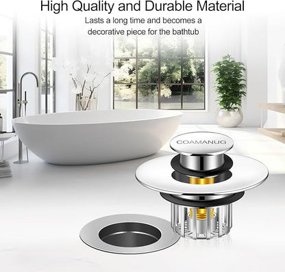 coamanug Bathtub Stopper | Shower Drain Hair Catcher, Pop-up Tub Stopper with Strainer | Bathroom Drain Plug | Drain Protector for 1-1/2 to 1-3/4"" Bath Drain Hole