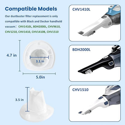 9 Pack Filter Replacement for Black and Decker Power Tools VF110 Dustbuster Cordless Hand Vacuum CHV1410L CHV9610 CHV1210 CHV1410 CHV1510 BDH2000L, 90558113-01