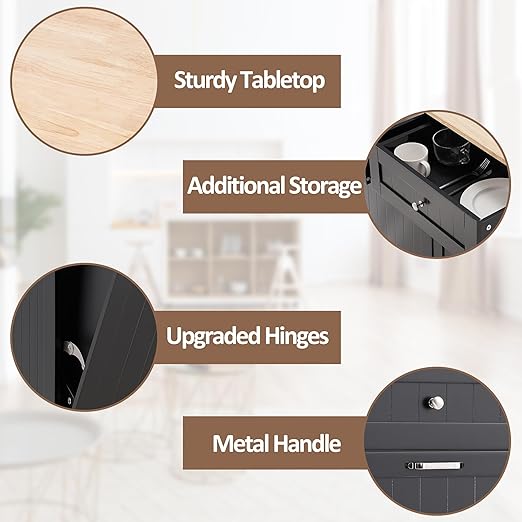 AHB Double Tilt Out Trash Can Cabinet Hidden Kitchen Trash Can, 2x13 Gallons Freestanding Recycling Cabinet with Hideaway Drawers Pet Proof Trash Can for Kitchen Living Room, Black