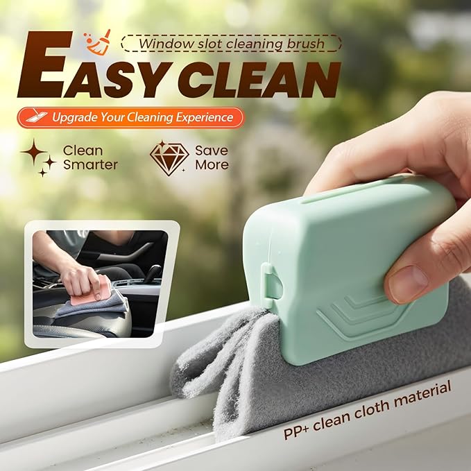 Magic Window Track Cleaner, 2026 New Handheld Window Groove Cleaning Brush Tool Set, Cleaner Brushes for Window lides Gaps Tile Lines Shutter Slats Car Vents & Narrow Gaps (3, Mix)