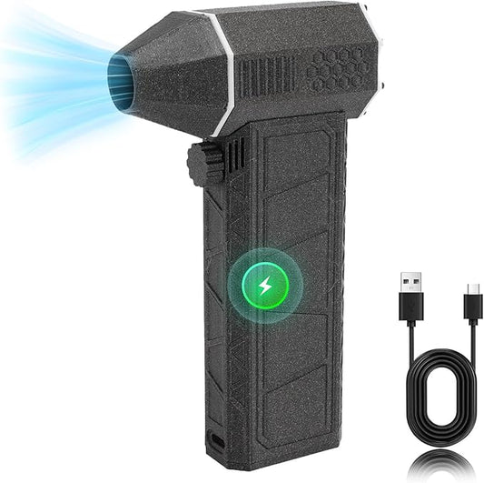 Jet Dry Mini Blower, 200000 RPM Portable Mini Jet Blower, Cordless Turbo Powered Mini Blower, Portable Hand Held Powerful Fan for Cleaning, Camping, Outdoors, Car