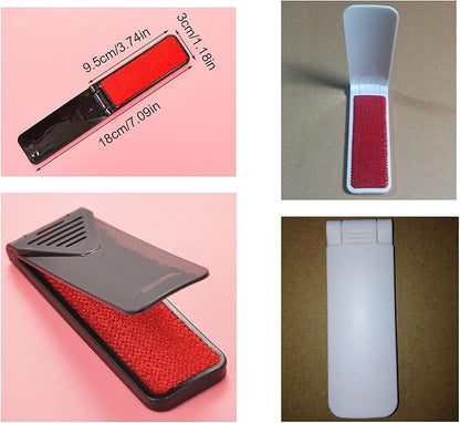 4 Pack Folding Lint Brush Foldable Reusable Portable Mini Lint Remover Brushes for Pet Hair Remover Clothing Dust Removal Garment Fabric Fluff Cleaning Tool Travel Car Work Backpack Purse