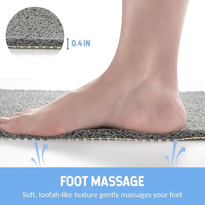Hargiis Non-Slip Bathtub Mat, Anti Slip Shower Mat, Fast Drying Bathtub Mats, Foot Scrubber Mat, Anti Slip Mat for Tub, Floor, Bathroom, Kitchen, Home, Hotel (Grey 47"×16")