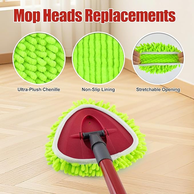 6 Pack Chenille Mop Heads Replacement for Ocedar EasyWring Spin Mop, Microfiber Spin Mop Replacement Head, Washable & Easy to Replace, Deep Cleaning for Hard Floors