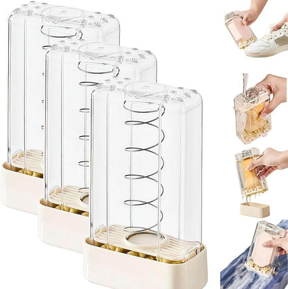 Drain Soap Container - Roller Brush Foaming Cleansing Keeper Portable Spring Powered Washing Box for Fabric Care, Zero Waste Soap Saver Holder for Laundry Bathroom Shower (3pcs)
