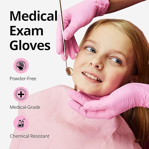 SwiftGrip Disposable Gloves - Pink, Latex-Free, Powder-Free, 1000-ct Case (XL) - Ideal for Cleaning & Esthetician Use
