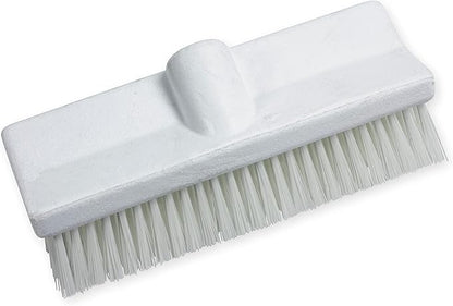 SPARTA 40423EC02 Plastic Floor Scrub Brush, Wall Brush, Equipment Brush With Nonabsorbent Bristles For Industrial Kitchens, Hospitals, Commercial Cleaning, 10 Inches, White