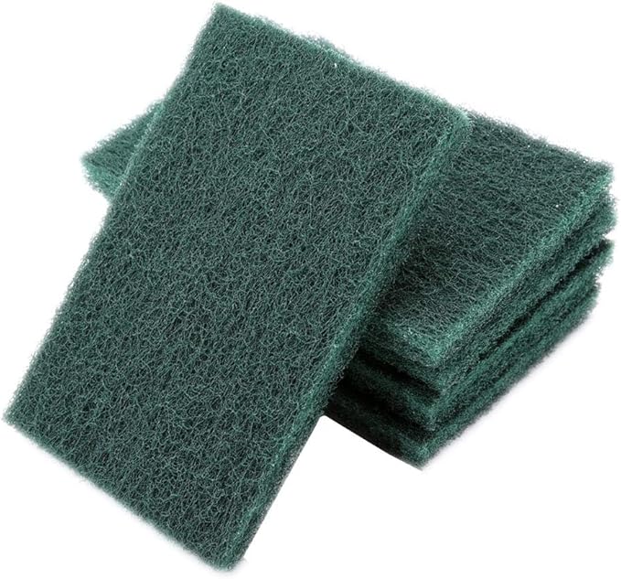 Professional Abrasive Scouring Pads Heavy Duty Industrial Strength Cleaning Sponges for Tough Grime Pots Pans BBQs Ovens Griddles Fine Red Coarse Green 5 Piece Set (Green)