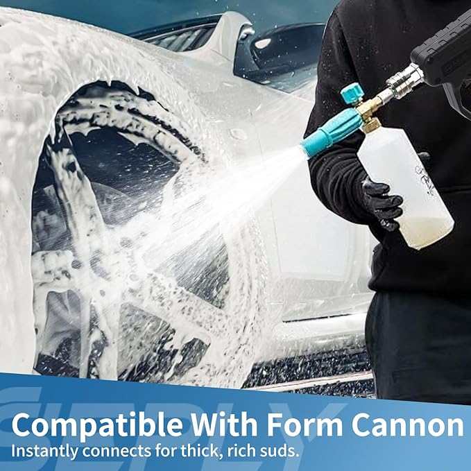 SEPLY Pressure Washer Short Gun, 5000 PSI/10.5 GPM High Power Washer Spray Gun with 3/8'' Swivel Quick and M22-14mm Connect for Foam Cannon Car Wash