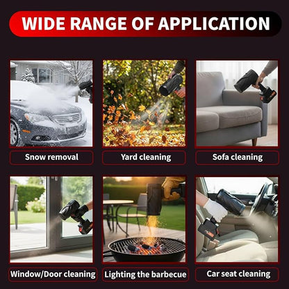 Cordless Leaf Blower, Lightweight Handheld Electric Dust Cleaner Blower with Adjustable Speed, Battery Powered Leaf Blowers for Lawn Care, Patio Cleaning & Blowing Drying with 2 x21V Batteries Powered
