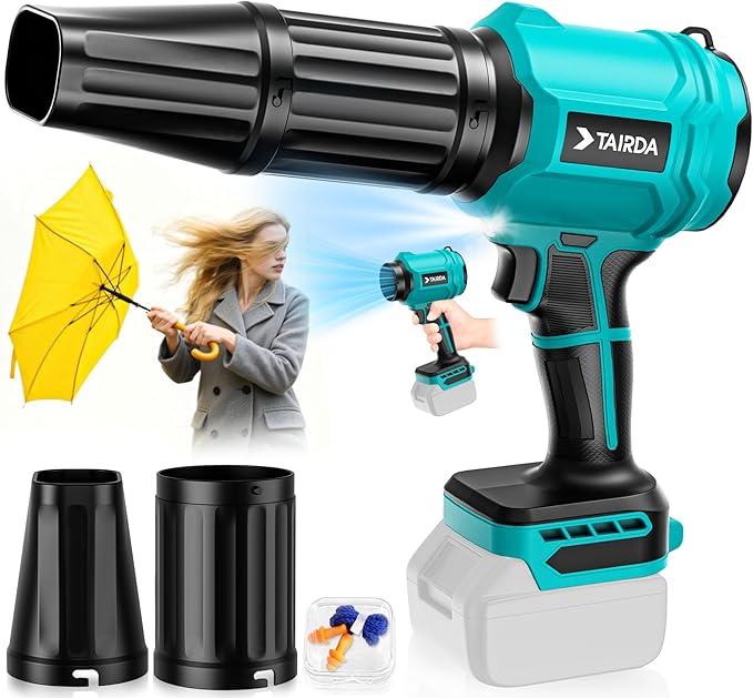 Cordless Leaf Blower Compatible for Makita 18V Battery(NO Battery), Mini Turbo Jet Blower with 2 Nozzles, Lightweight & One-Hand Use, for Patio Garage Yard Cleaning Car Dryer(Tool Only)