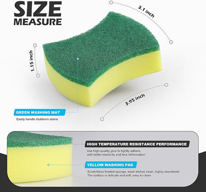 300 Pack Kitchen Cleaning Sponges, Eco Non-Scratch for Dish,Scrub Sponges.