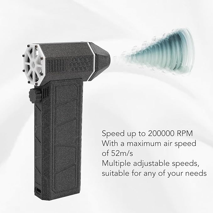 Jet Dry Mini Blower, 200000 RPM Portable Mini Jet Blower, Cordless Turbo Powered Mini Blower, Portable Hand Held Powerful Fan for Cleaning, Camping, Outdoors, Car