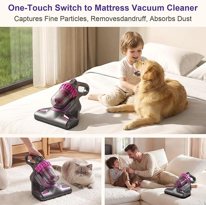 Cordless Stick Vacuum Cleaner, 6-in-1 Lightweight Handheld Vacuum, Built-in Mattress Vacuum Cleaner, 3-Speed Suction, Powerful Multi-purpose Cleaner for Hardwood Floors, Carpet, Pet Hair, Car Cleaning