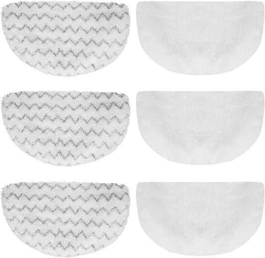 6 Pack Replacement Steam Mop Pads for Bissell Powerfresh Steam Mop 1940 1440 1544 1806 2075 Series, Model 19402 19404 19408 19409 1940a 1940f 1940q 1940t 1940w B0006 B0017,Washable Cleaning Pad